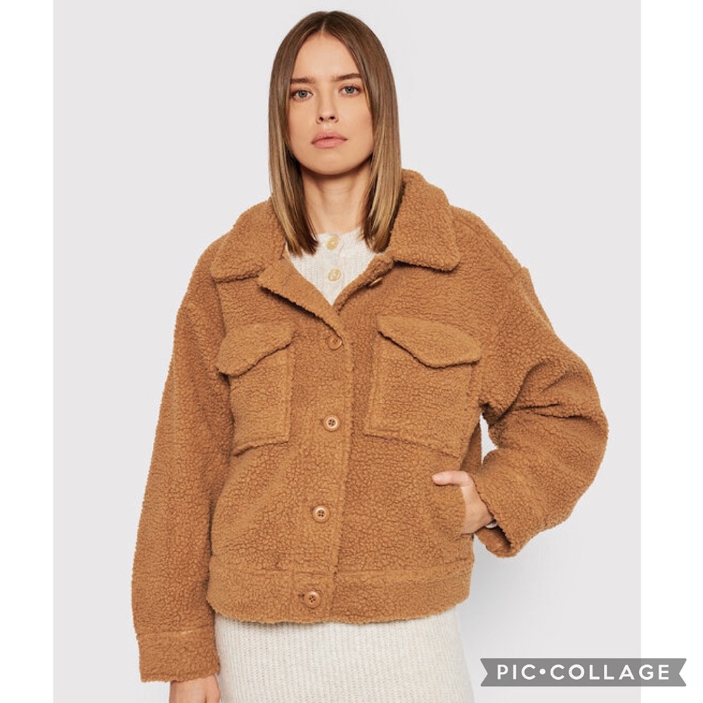 American Eagle Sherpa Teddy Trucker Jacket | XS